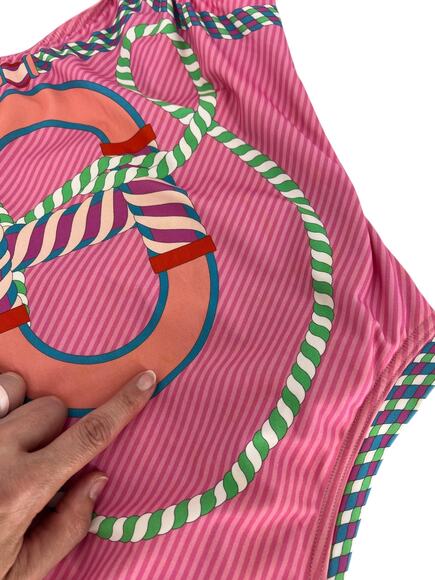 Hermes Alex Canoe-Print Jersey Swimsuit in Rose Pop - Picture 5 of 16